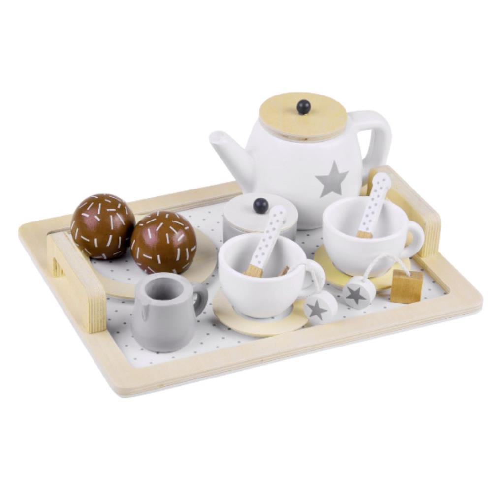 Premium Wooden Tea Party Play Set – 12-Piece Pretend Play for Kids